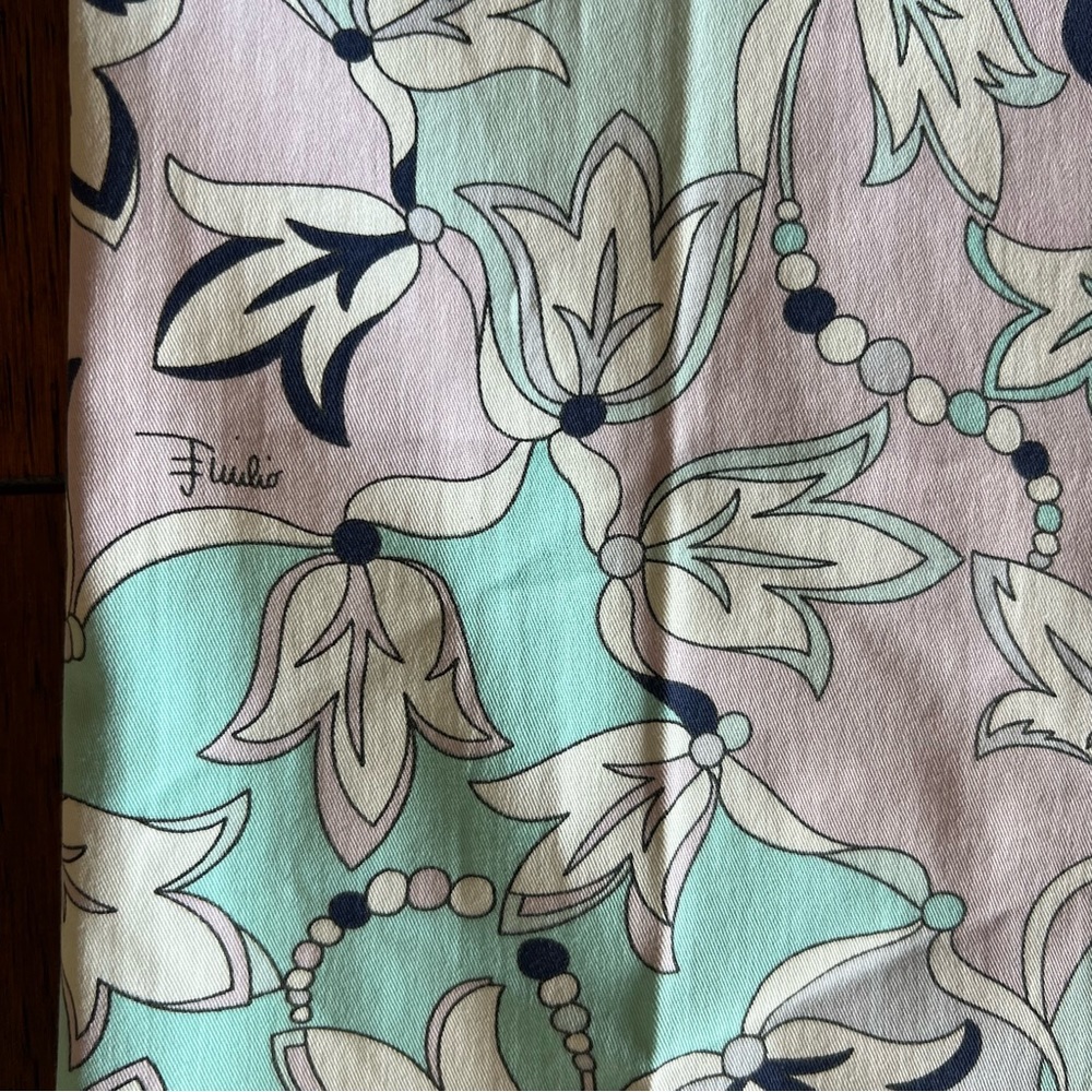 Emilio Pucci Vintage Straight Leg Floral Print Pants - Picture 2 of 9